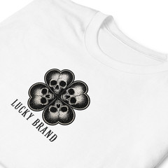 Lucky Brand No Luck Given Graphic Tee Dark Gothic Rabbit Streetwear Shirt