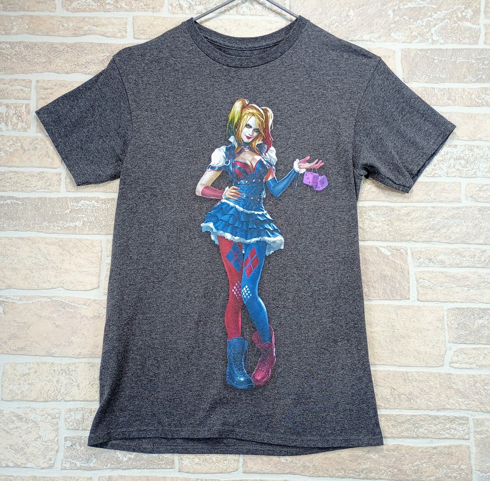Batman Arkham Knight Harley Quinn Shirt Small Mens Unisex Gray Full Graphic 2015