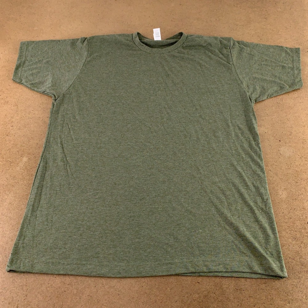Tultex Men’s Size Large Green Heather Short Sleeve Crew Neck T-Shirt New