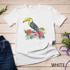 Retro Style Summer Tropical Flowers Leaf Birds Beach Toucans Unisex T-shirt