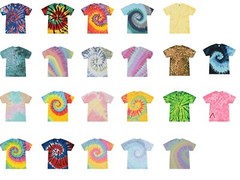 Multi-Color Handmade Tie Dye T-Shirts Kids & Adult 100% Cotton Colortone