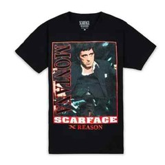 Reason X Scarface Men Tony Montana Al Pacino 80’s T-Shirt Black Size Large new