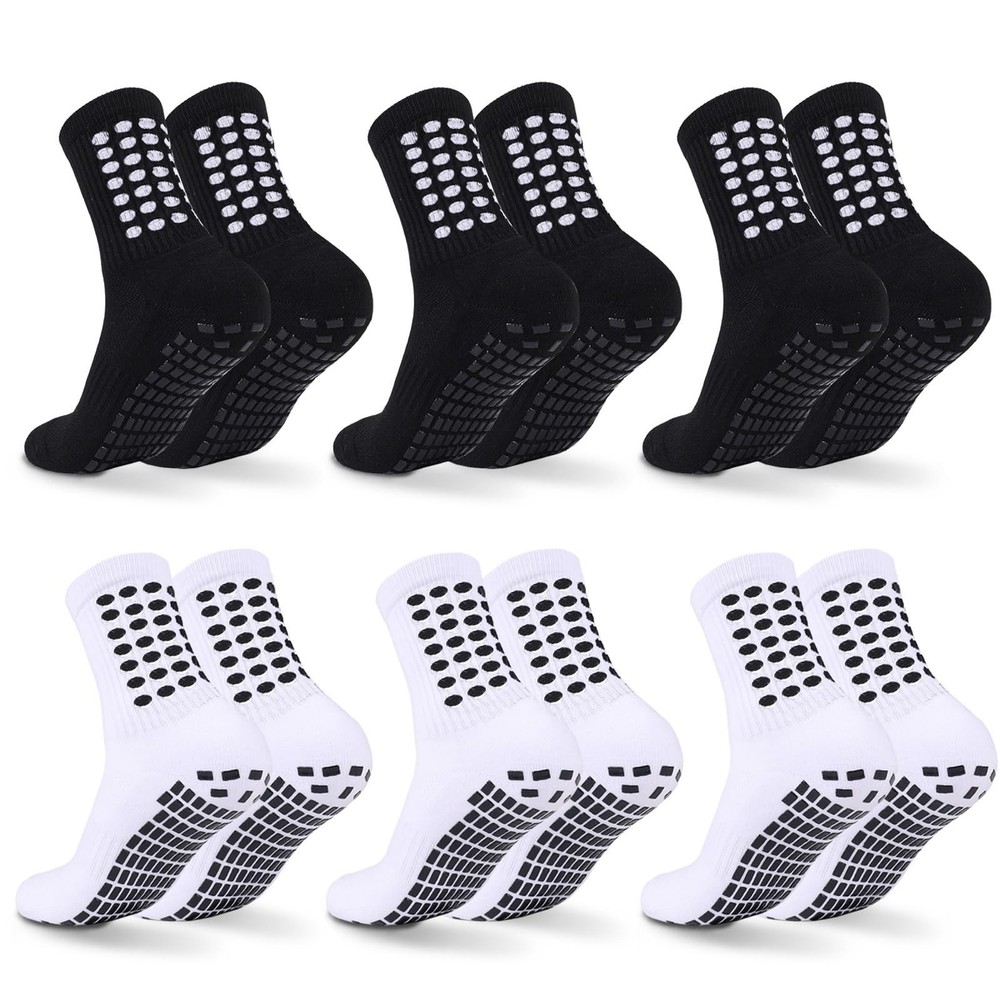 6 Pairs Grip Soccer Socks Colorful Non Slip Sports Football Basketball Hospit…
