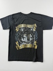 Fruit Of The Loom Shirt Mens Medium Black America’s Eagle Biker Wolf Graphic Tee