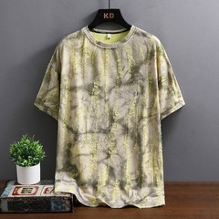 Men Luxury Fashion Trend Distressed Ripped Hole Casual Summer Streetwear T-Shirt