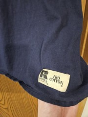 VTG 90s Blank Russell Athletic Pro Cotton T-Shirt XXL Navy Blue Essential HEAVY