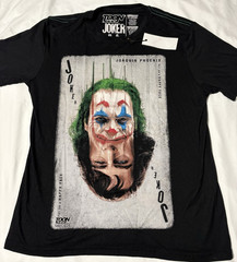 Toon Line Joker Joaquin Phoenix T-Shirt Mens XL Black Movie Graphic New