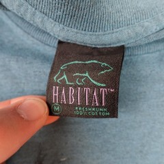 Vintage Habitat Wolves Shirt Mens Medium Blue Cabelas AOP Tee USA Single Stitch