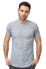 Mens Short Sleeve Crew Neck Round Hem Fitted T-Shirt 1748