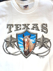 T-SHIRT UNISEX: “TEXAS” SINGLE HORSE PLAQUE BRAND NEW See Sizes in Description