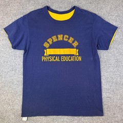 Vintage Champion Double Face T Shirt Mens L Reversible Phys Ed Made in USA 80s