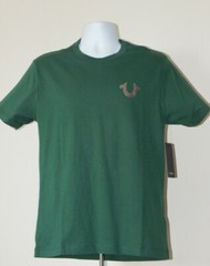 NWT Men’s TRUE RELIGION Box Buddha Foil Graphic Green Crew Neck T Shirt MEDIUM
