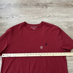 Nautica Crewneck Deck T-Shirt Mens XL Deep Crimson Red 100% Cotton NWT