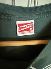 Vintage Shortys Hardwear Skateboards T Shirt Size Large Green