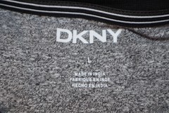 DKNY Shirt Men’s Size L Black White Logo Shoulder Panel Short Sleeve Tee Crew