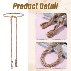 Rope Belt Cotton Braided Woven Gothic Pastor Long Waist Belt with Tassels for…