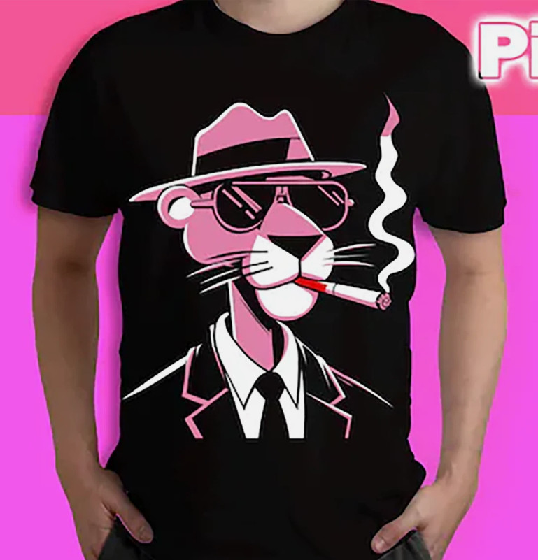 Retro Cartoon Pink Panther Pink Lover Gift Shirt All Size S-5XL