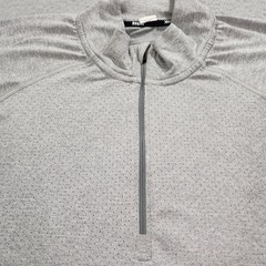 Rhone Shirt Mens Large Gray Perforated Yoke Quarter Zip Training Top Golf Travel