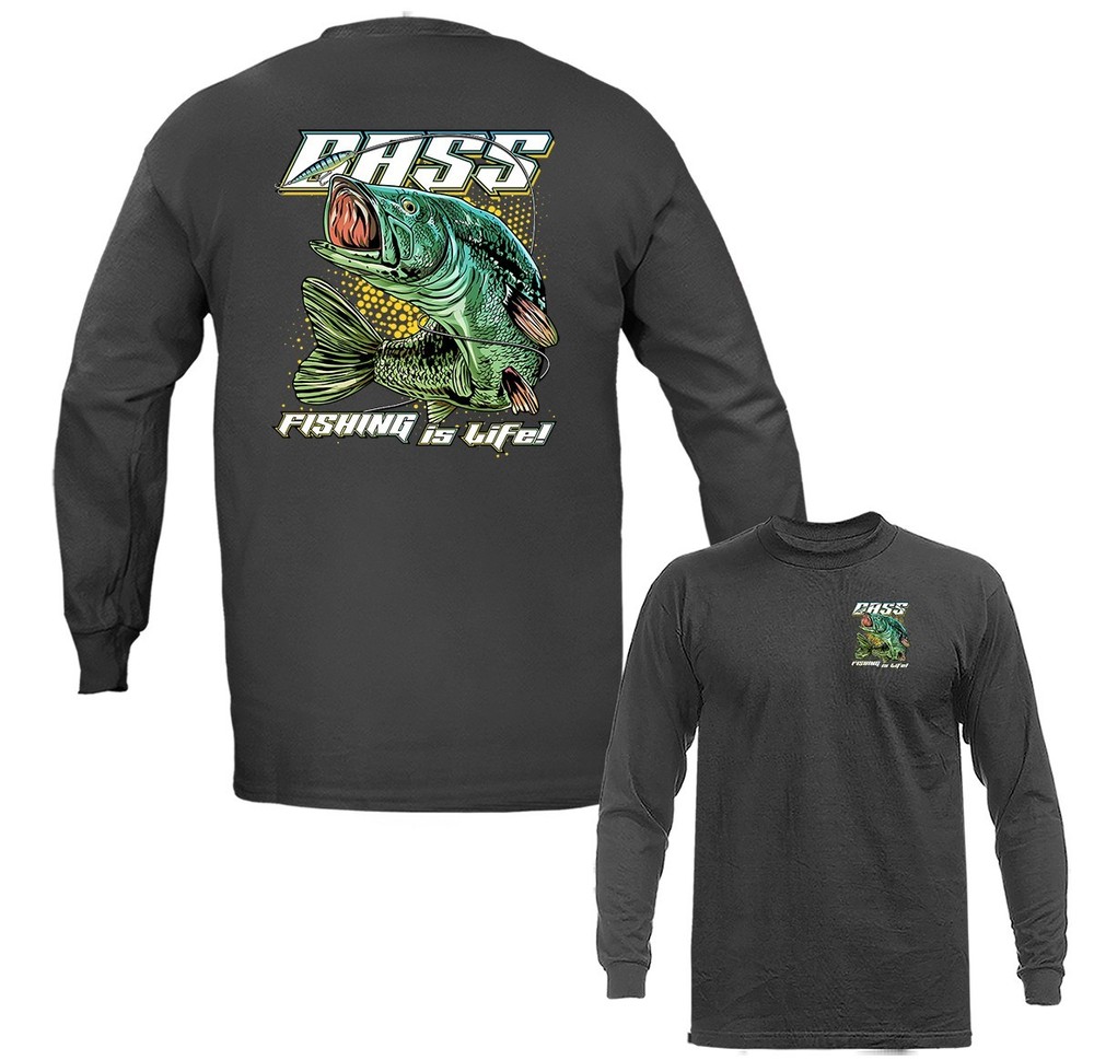 Bass Fishing Is Life Outdoor Sports Long Sleeve T-Shirts