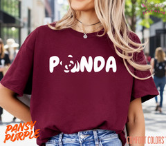 Unisex Panda Graphic T-Shirt – Cute Typographic Panda Shirt – Black Logo Tee for