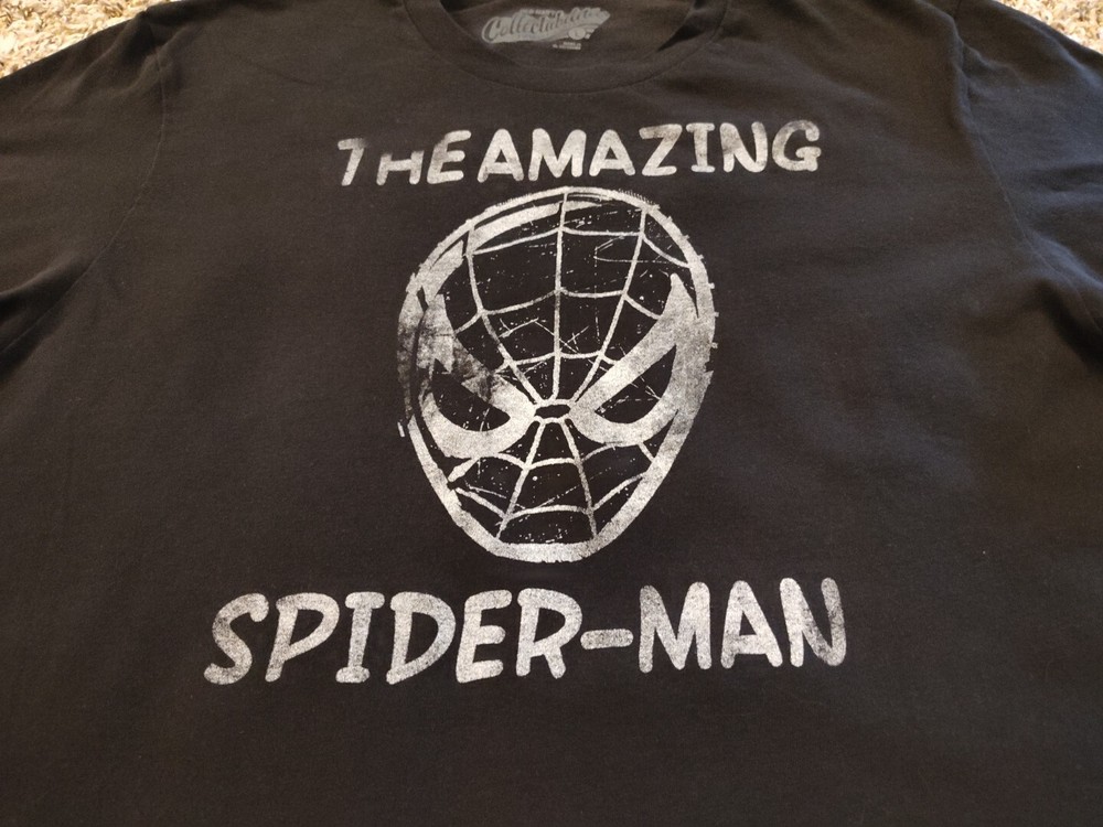 Old Navy The Amazing Spider Man T Shirt Mens Large Black Short Sleeve Crewneck