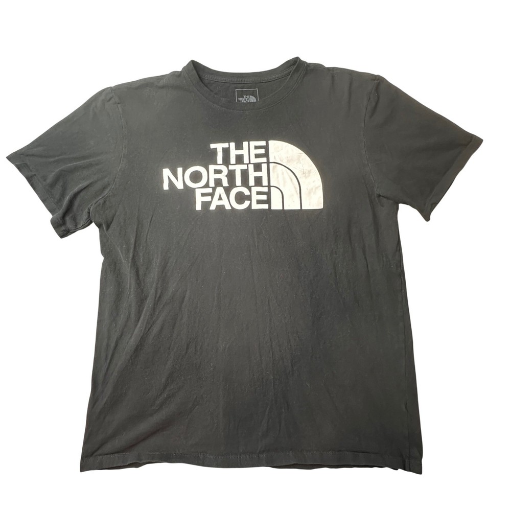 The North Face T-Shirt Mens L Black Half Dome Logo Graphic Short Sleeve Cotton