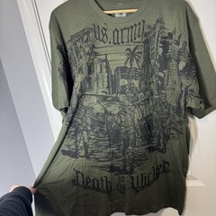 Apprime Shirt Mens XL Green United States Army Military USA American Flag Tee