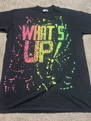Vtg 80s 1989 What’s Up T-Shirt Black Made In USA Variety Tag Neon Large Men’s