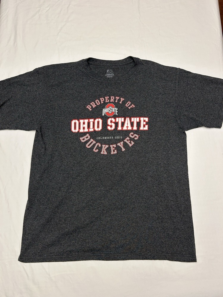 J America Sportswear Men’s Ohio State Buckeyes Gray Graphic Tee L Crew Neck