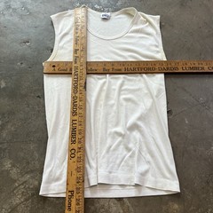 Vintage BVD Tank Too T Shirt Distressed Stains Single Stitch Vtg