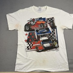 Knoxville Raceway Subway Graphic Shirt Mens Medium White Sprint Car Racing Tee