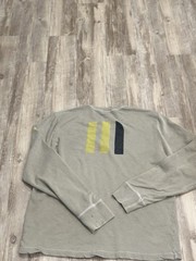 James Perse Men’s Long Sleeve Graphic Henley Washed Taupe Size 3 *