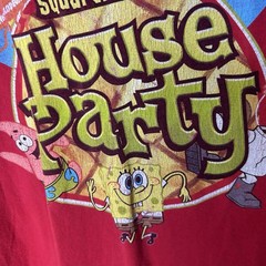 Vintage Y2K Nickelodeon SpongeBob SquarePants House Party TV Promo T-Shirt L/XL