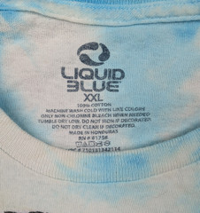 Liquid Blue Alice In Wonderland Shirt Men XXL Tie Dye Blue Retro Cartoon Graphic