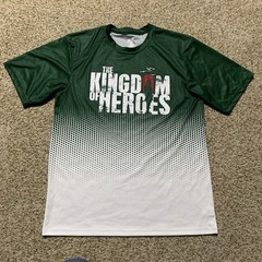 Badger Sport Mens The Kingdom Hero SS Shirt Sz. L NEW Green/White
