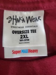 Shaka Wear Oversized Super Max 2XL Burgundy SS Cotton Kingdom Pursuit