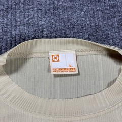 Vintage 90’s SOUTHPOLE Sheer Satin Beige T-Shirt Mens L Baggy Striped