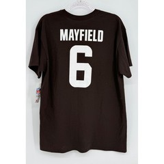 NFL Team Apparel Cleveland Browns Baker Mayfield 6 Brown T-Shirt Mens Sz L NWT