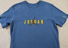 Air Jordan Tee Shirt Light Blue Jumpman Logo Spell Out Men’0s Size M Basketball