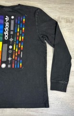 Adidas Long Sleeve Shirt Black Rainbow Graphic Logo Chest 39” Length 27” Mens M