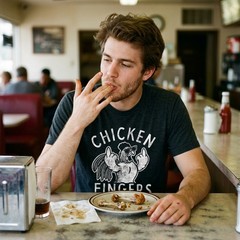 Mens Chicken Fingers T Shirt Funny Sarcastic Offensive Middle Finger Tee For
