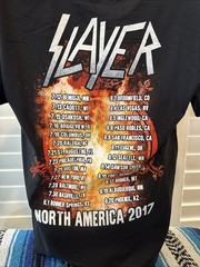2017 Official Slayer North America Tour Metal Rock Band Shirt Size Medium New