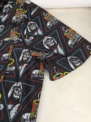 Death Wish Coffee Co Men’s L Button Down Shirt All Over Print Skull Graphic