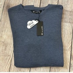 Travis Mathew CLOUD WAFFLE CREW Blue Long Sleeve Small NWT