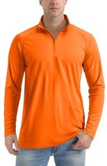 UPF50+ Men’s Sun Protection UV Shirts 1/4 Zip Long Sleeve Performance Golf Tops