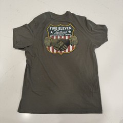 5.11 Tactical Olive Green Short Sleeve Logo Tee with Yellow Print XL