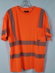 HI VIS Short Sleeve T-Shirt Size Large ANSI/ISEA Class 2 Hi-Reflective Pre-owned