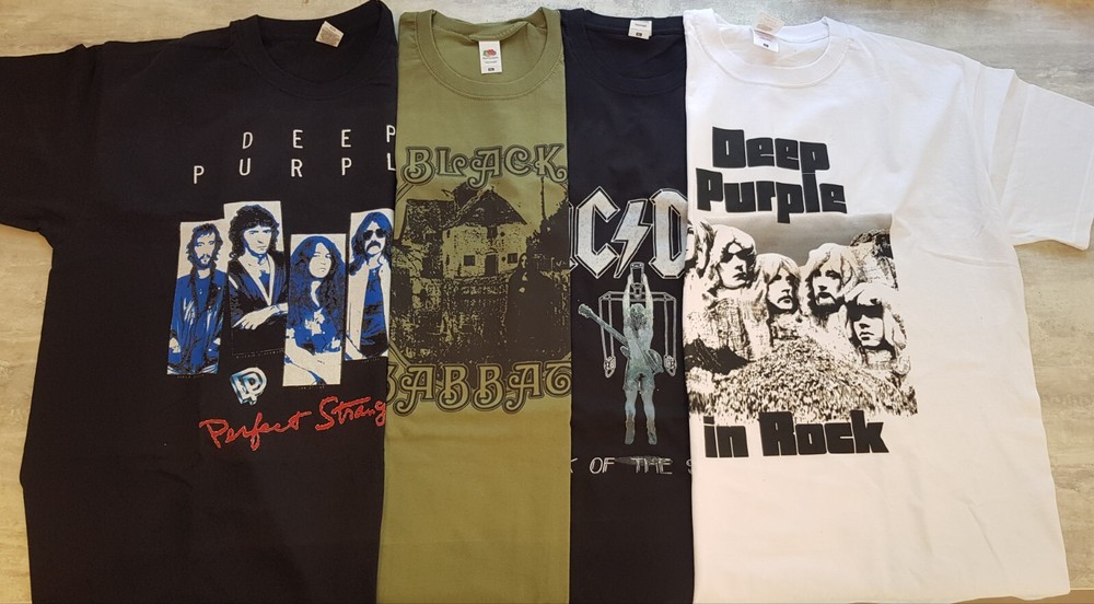 SALE 4 Music T shirts XL size D Purple B Sabbath AC DC ZM37