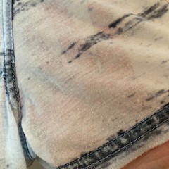Buffalo David Bitton T-Shirt Small S Sheer Striped Ragged Edge V-Neck Tee READ