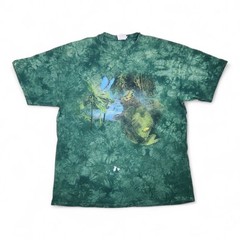 Vintage 90s Discovery Channel Tie Dye Rainforest Tshirt Green Frog Nature Large